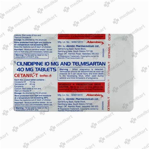 CETANIL T 10MG TABLET 15’S: Uses, Price, Side effects & Generic ...