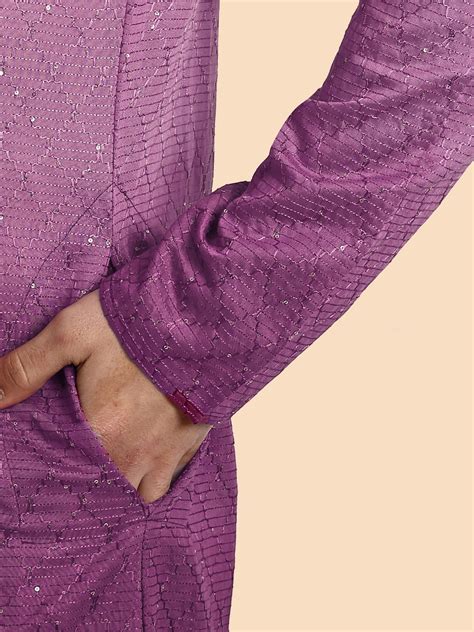 Fusion Purple Cotton Kurta with Chikankari & Sequin Work – House of Vardha
