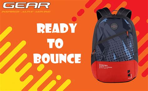 Gear Bounce 27 Ltrs Casual Backpack (Grey-Orange), One Size ...
