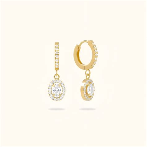 Classic Oval Diamond Huggies - 18k Gold Plated – Elinor Jewels