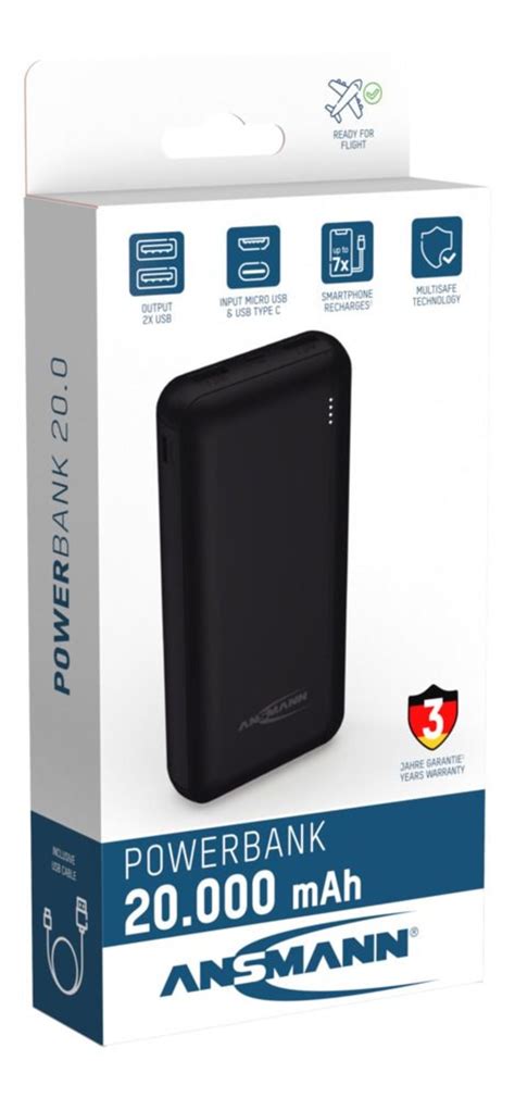 1700-0133 Ansmann | Ansmann 20000mAh 5V PB212 Power Bank | 236-1455 | RS
