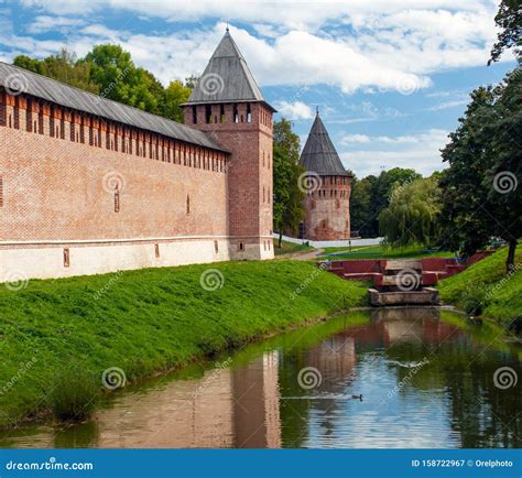 Ancient Old Castle Wall of Kremlin in Smolensk, Russia Stock Image ...