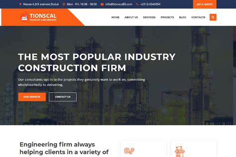 Responsive Free Industrial Website Templates - Templates Hub