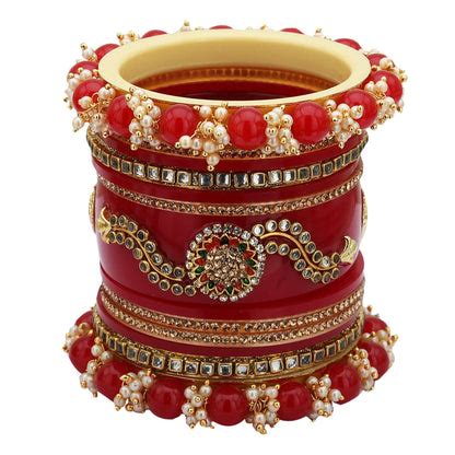 Sukriti Designer Kundan Flower Style Seep Acrylic Fancy Bridal Bangles ...