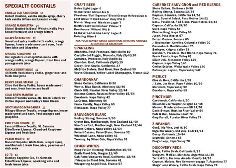 Meridian Drink Menu - Land Ocean
