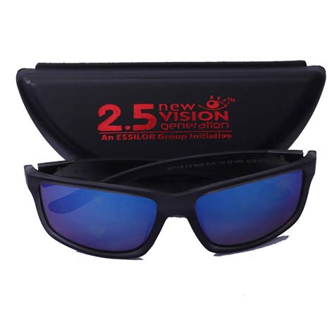 Buy Essilor 2.5NVG UV Protected Retro Square Sunglass (Blue) at Amazon.in