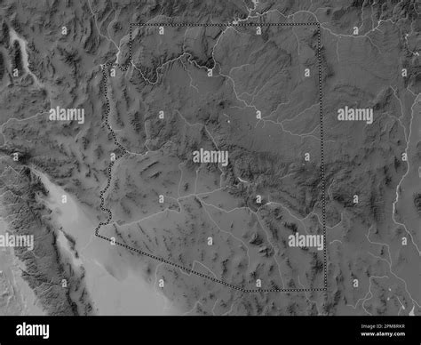 Arizona, state of United States of America. Grayscale elevation map ...