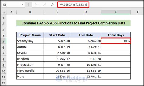 How to Use Days Function in Excel 的图像结果