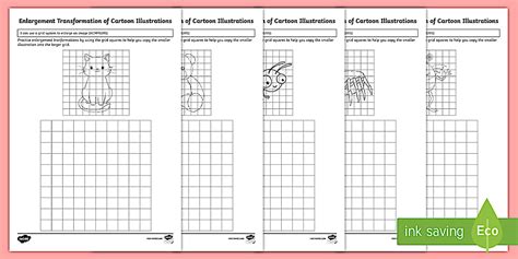 Enlargement Activity | Year 5 Maths Worksheet with Cartoons