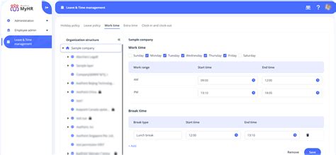 Configure Work Time and Break Time Settings - MyHR