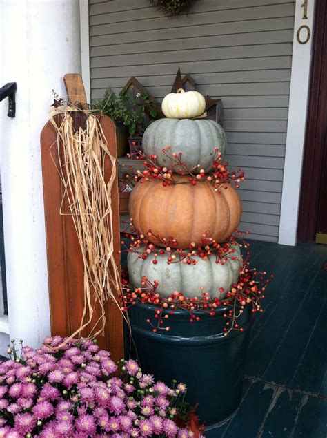 Pumpkin Tower Front Porch Decor