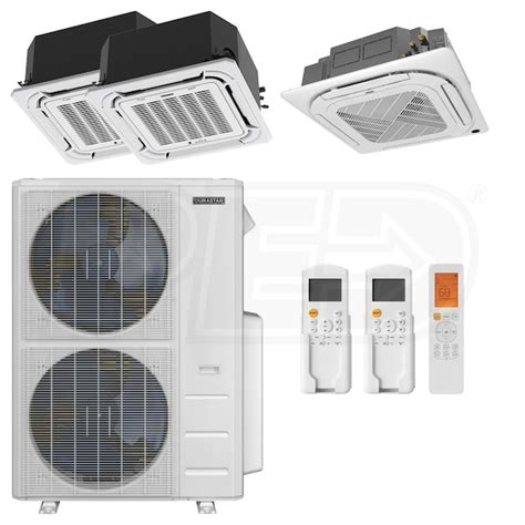 Durastar Ceiling Cassette 3-Zone System - 55,000 BTU Outdoor - 9k + 18k ...