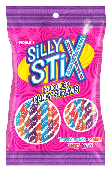 World's Silly Stix (pixy stix), 2.75oz Peg Bag - Grandpa Joe's Candy Shop