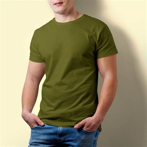 Buy Olive Green T-Shirt Online - 100% Cotton T-Shirts - filmyvastra.com