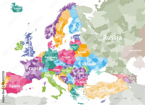 Detailed Map of Europe 的图像结果