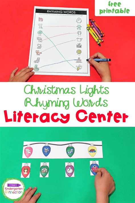 FREE Christmas Lights Rhyming Words Activity