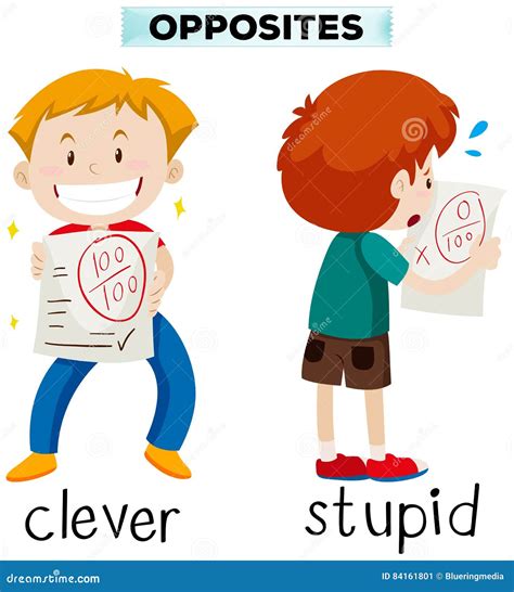 Clever Vs Stupid Words Scale Fine Line Humor Taste Stock Photo ...