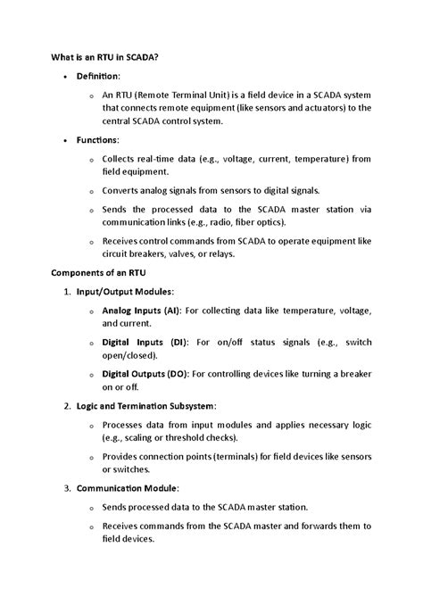 Understanding RTUs in SCADA Systems - Module 1 Overview - Studocu