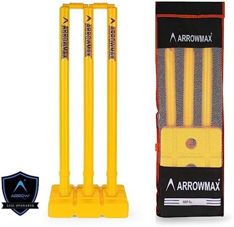 Buy ArrowMax HPVC Plastic Hard Cricket Wicket Set for Matches and ...