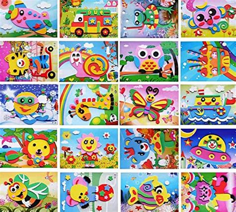 20pcs 3D EVA Foam Sticker Puzzle DIY Game,No Gule&No Scissors,Learning ...
