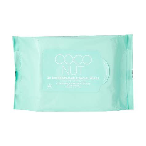 40 Pack Cleansing & Makeup Removal Facial Wipes - Coconut Scented - Kmart