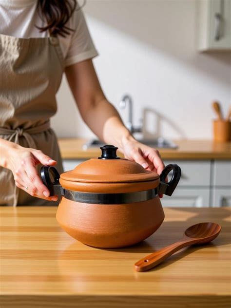 KSI Terracotta Clay Handi 2L with Lid, Spatula & Serving Bowl, Mitti ...