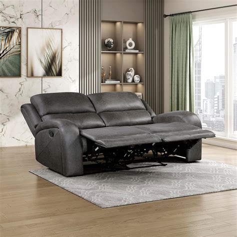Amazon.com: Lexicon 61.5'' Double Recliner Couch, Wall Hugger Sofa ...