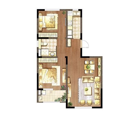 78平米轻奢风格三室厨房装修效果图，橱柜创意设计图 - 金地新家官网