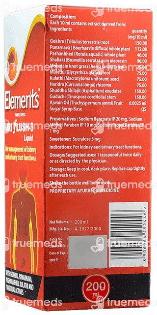 Elements Uri Flush 3 Liquid 200 Ml - Uses, Side Effects, Dosage, Price ...