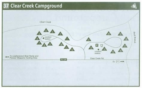 Clear Creek Campground in Kentucky on map KY how to get information - free