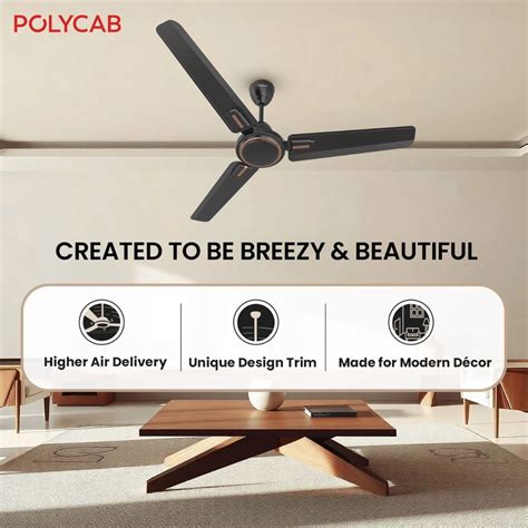 Polycab Superb Plus DLX 1200mm Ceiling fan (Smoke Brown ...
