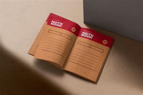 Kraft Paper Notebook Mockup Inside Pages Layout | ZippyPixels