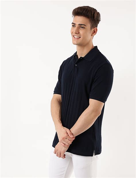 Buy Pure Cotton Self Design Polo Collar T-shirt at Marks & Spencer