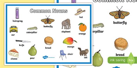 Common Nouns Display Poster