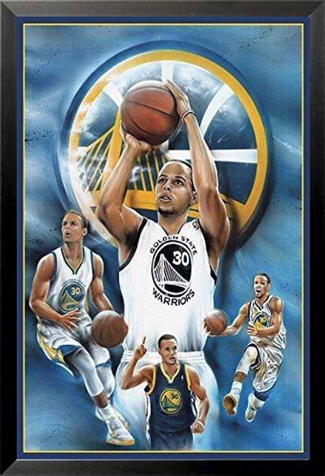 Buyartforless Framed Stephen Curry - Collage Shooting 36x24 36x24 ...