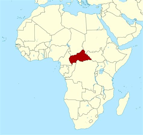 Detailed location map of Central African Republic in Africa | Central ...