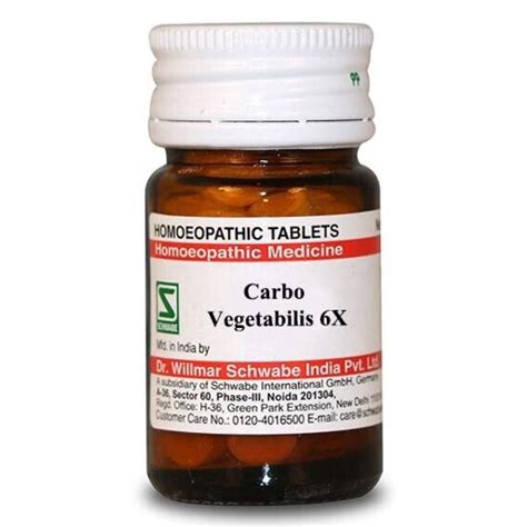 Buy Dr.Willmar Schwabe Carbo Vegetabilis 6X Tablets, 20 gm | 19 Minutes ...