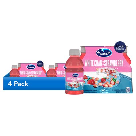 (4 pack) Ocean Spray® White Cranberry -Strawberry Juice Drink, 10 fl oz ...