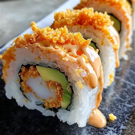 Easy Crunchy Roll Sushi Recipe with Shrimp Tempura - Savoury Flavor