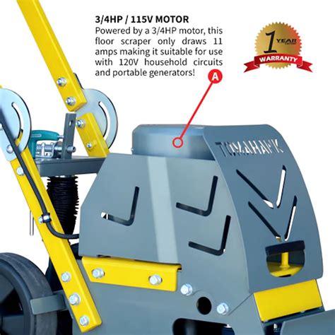 Tomahawk - 8" Electric Floor Scraper Tile Stripper Vinyl Carpet Wood ...