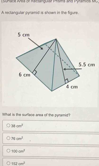 Image result for Find Surface Area of Rectangular Pyramid