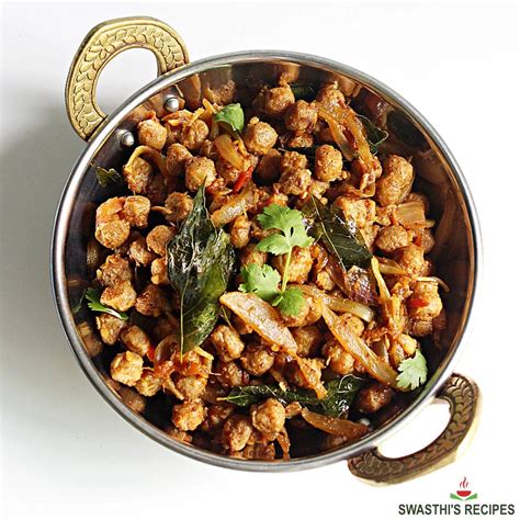 Soya Chunks Dry Recipe - Swasthi's Recipes