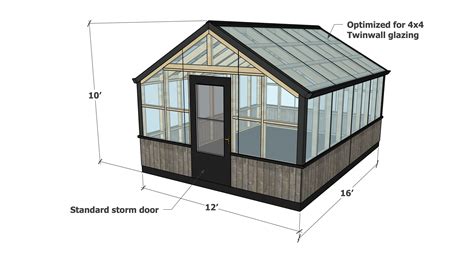 12x16 Greenhouse with Twinwall Glazing - Free Build Plans with Video ...