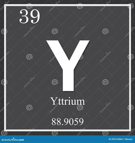 Yttrium Periodic Table Square Periodic Table Yttrium Stock