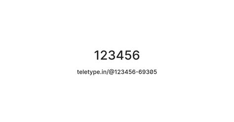 123456 — Teletype