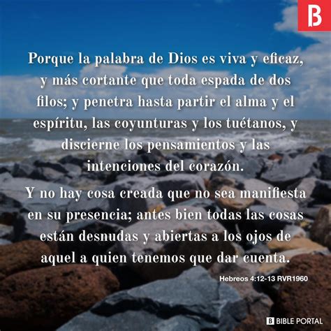 Hebreos 4:12-13 RVR1960 - Bible Scripture Image - Bible Portal