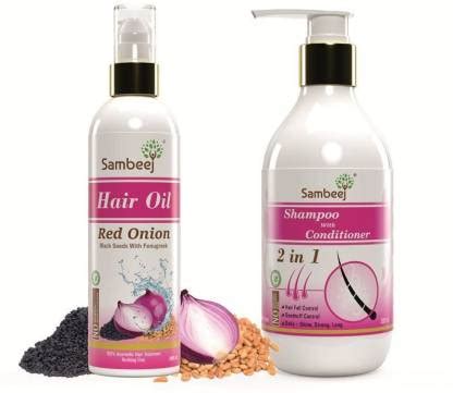 Sambeej Hair Care Combo Red Onion Hair Oil 200ml + 2 In 1 Shampoo With ...