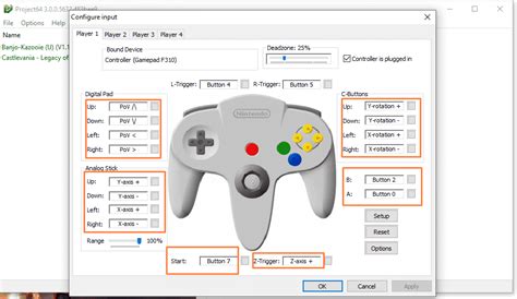Image result for Project 64 PS3 Controller Setup