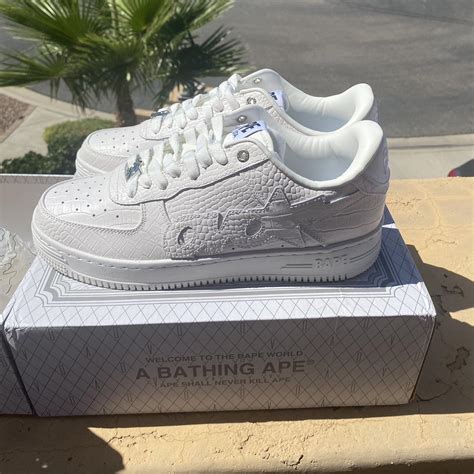 White ovo bapestas brand new never worn Comes with... - Depop