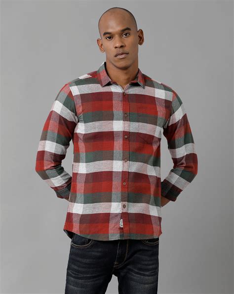 Shirt: Buy Men's Red Checks Slim Fit Shirt | VOI Jeans – Voi Jeans
